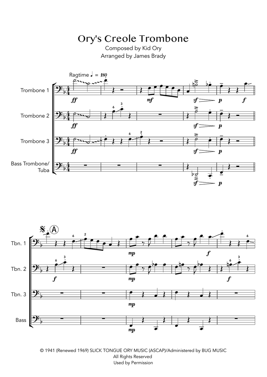 Ory's Creole Trombone Brass Ensemble scores gallery preview page 2