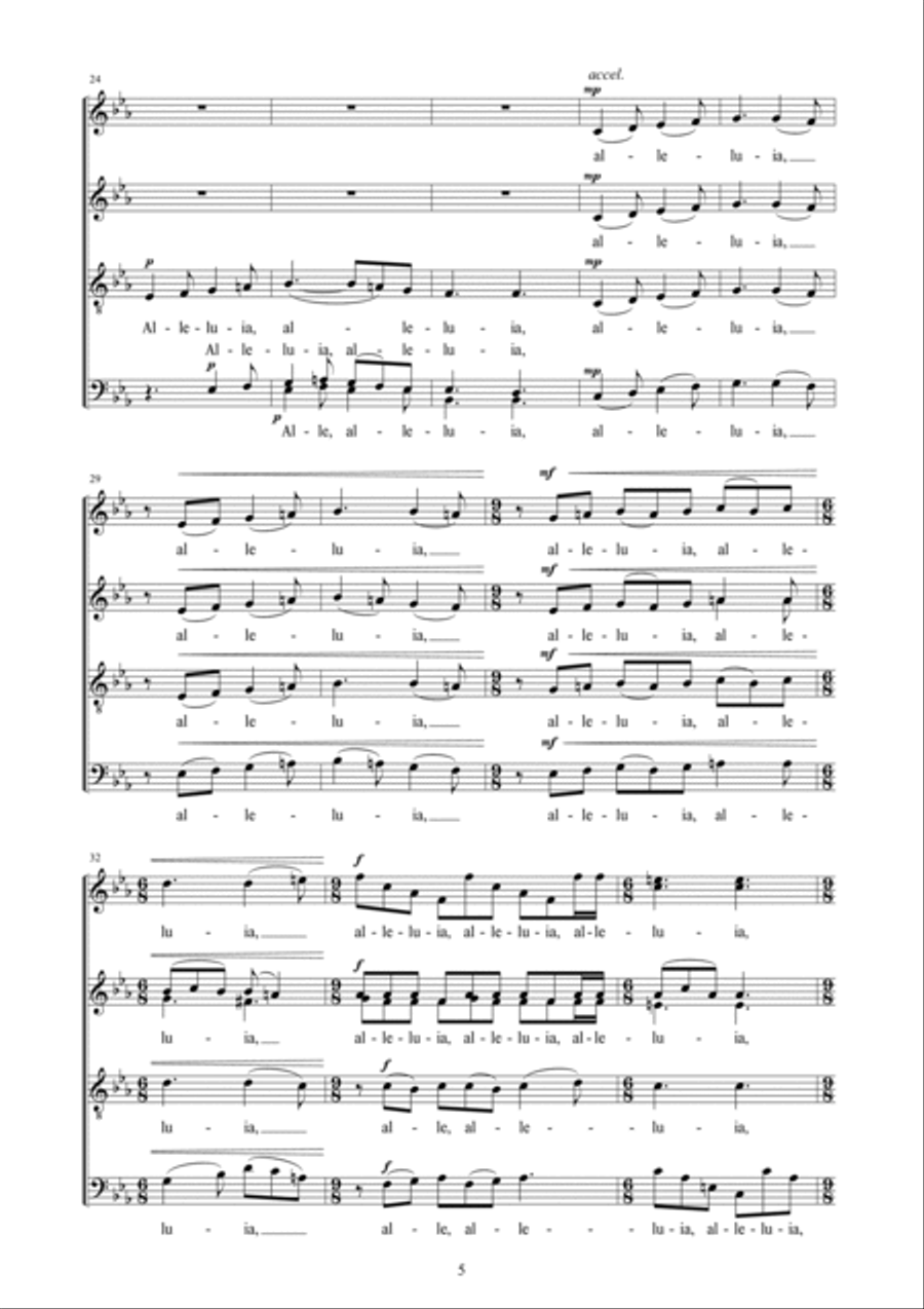 Six Latin motets 4-Part scores gallery preview page 5