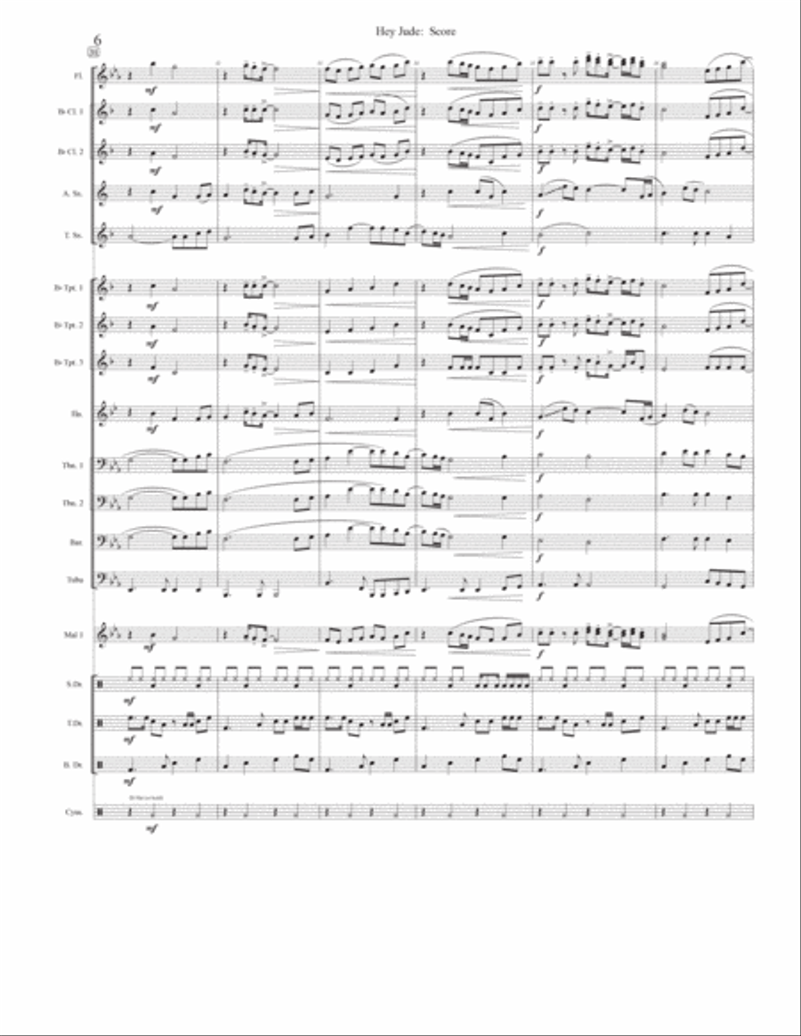 Hey Jude Marching Band scores gallery preview page 6