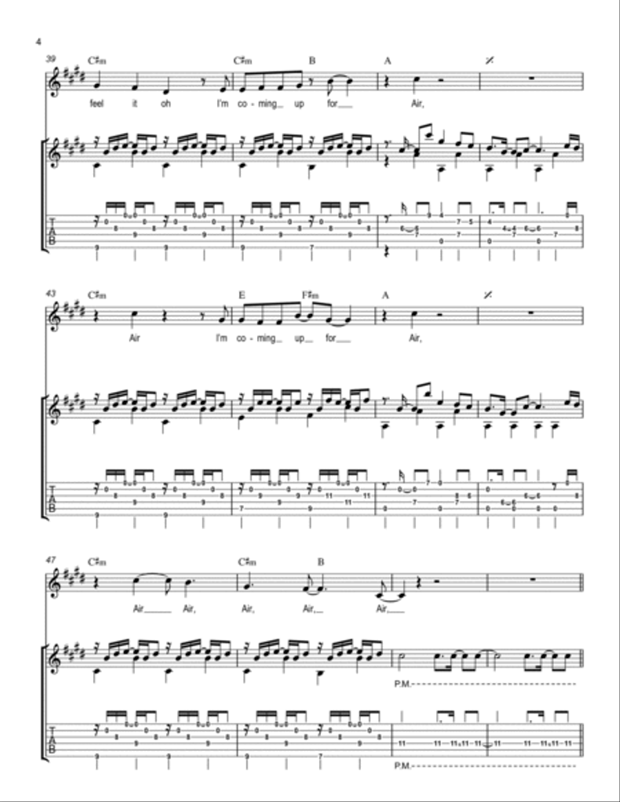Air Guitar Tablature scores gallery preview page 4