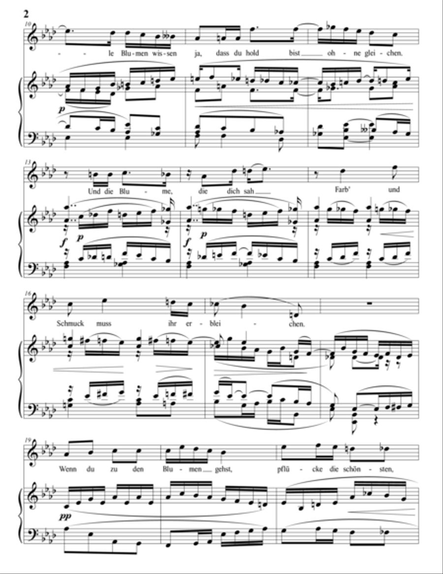 WOLF: Wenn du zu den Blumen gehst (transposed to A-flat major) Voice scores gallery preview page 3