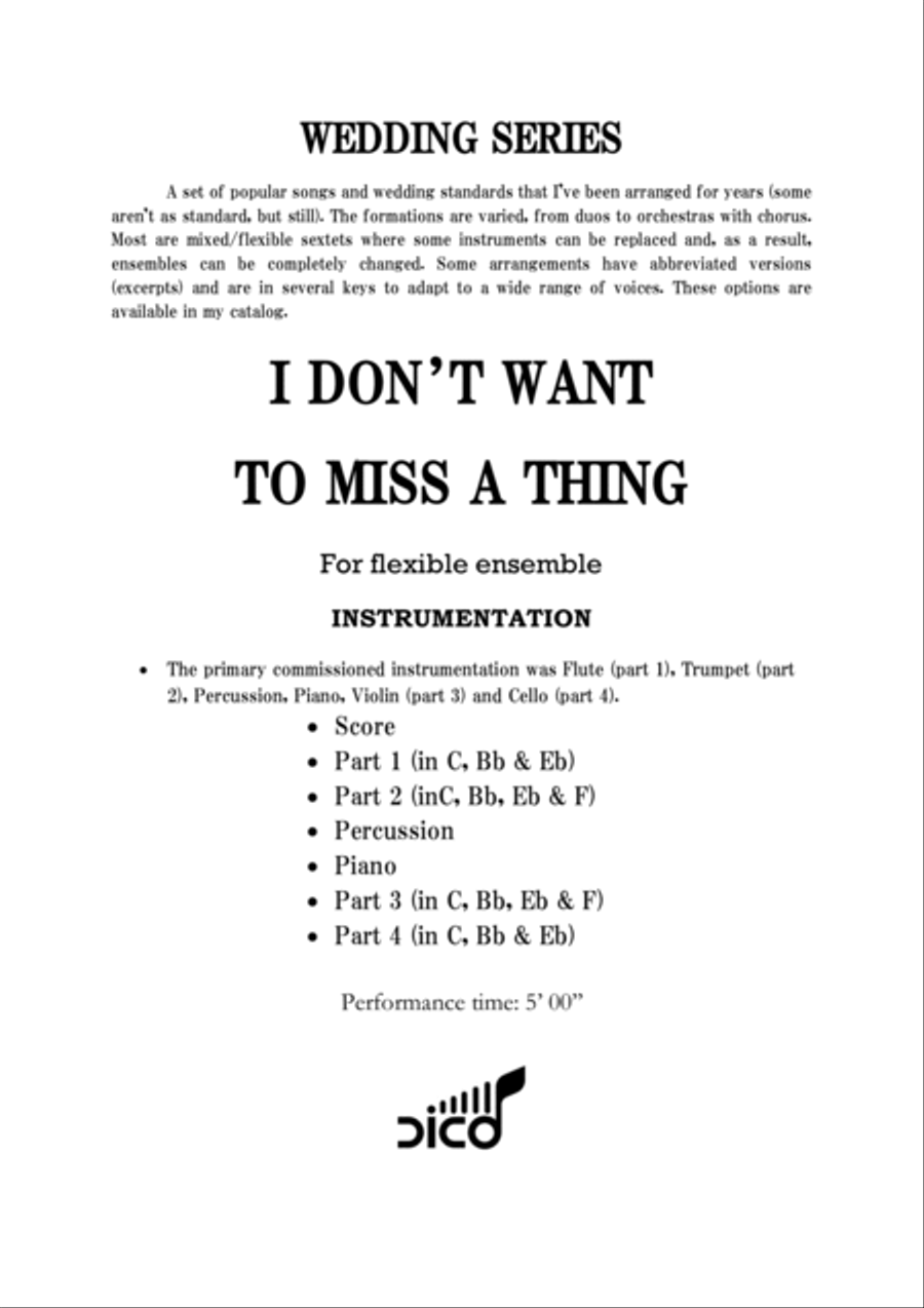 I Don't Want To Miss A Thing Piano scores gallery preview page 3