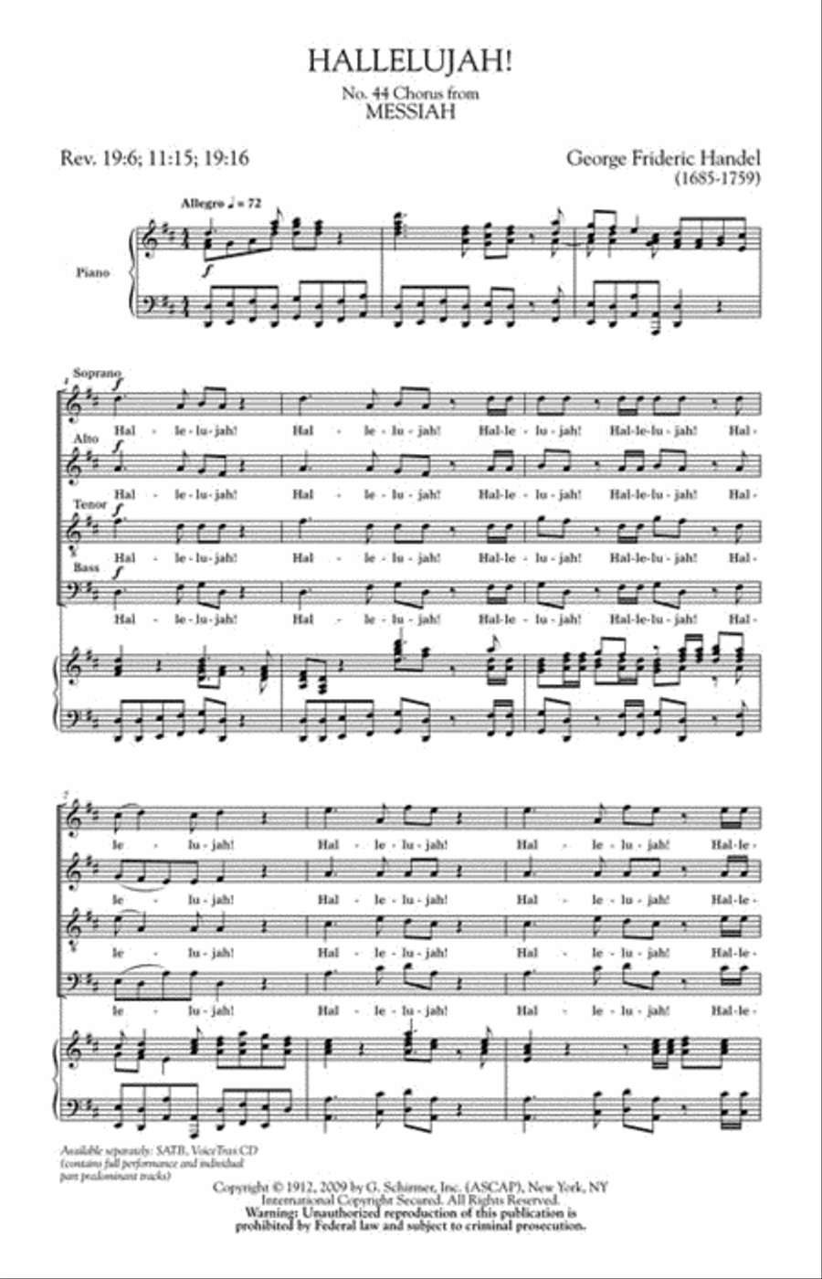 Hallelujah Chorus (from The Messiah) Choir scores gallery preview page 2