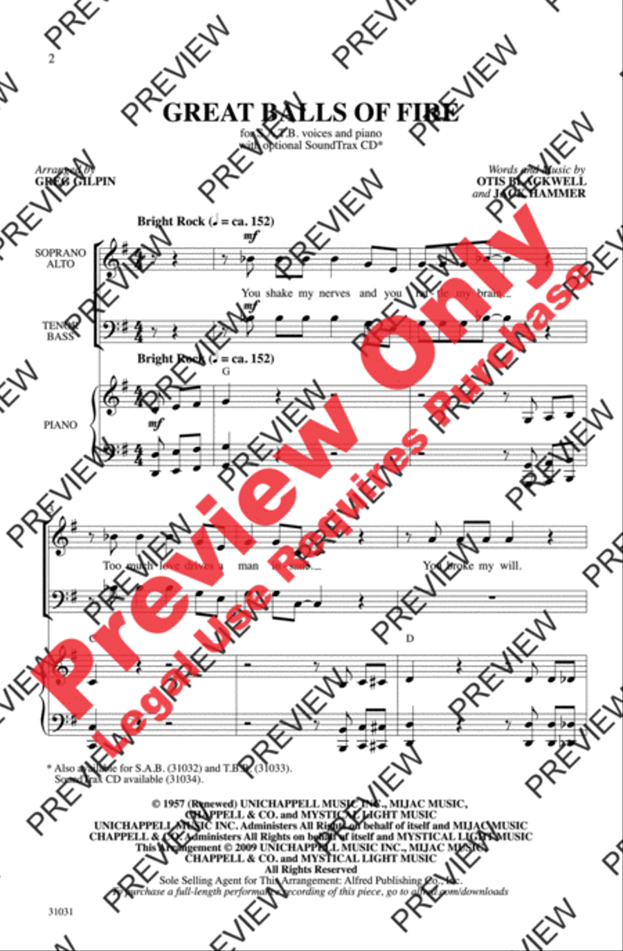 Great Balls of Fire Great Balls of Fire 4-Part scores gallery preview page 2