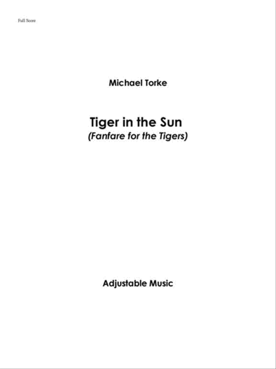 Tiger in the Sun (score and parts) Baritone Horn scores gallery preview page 1