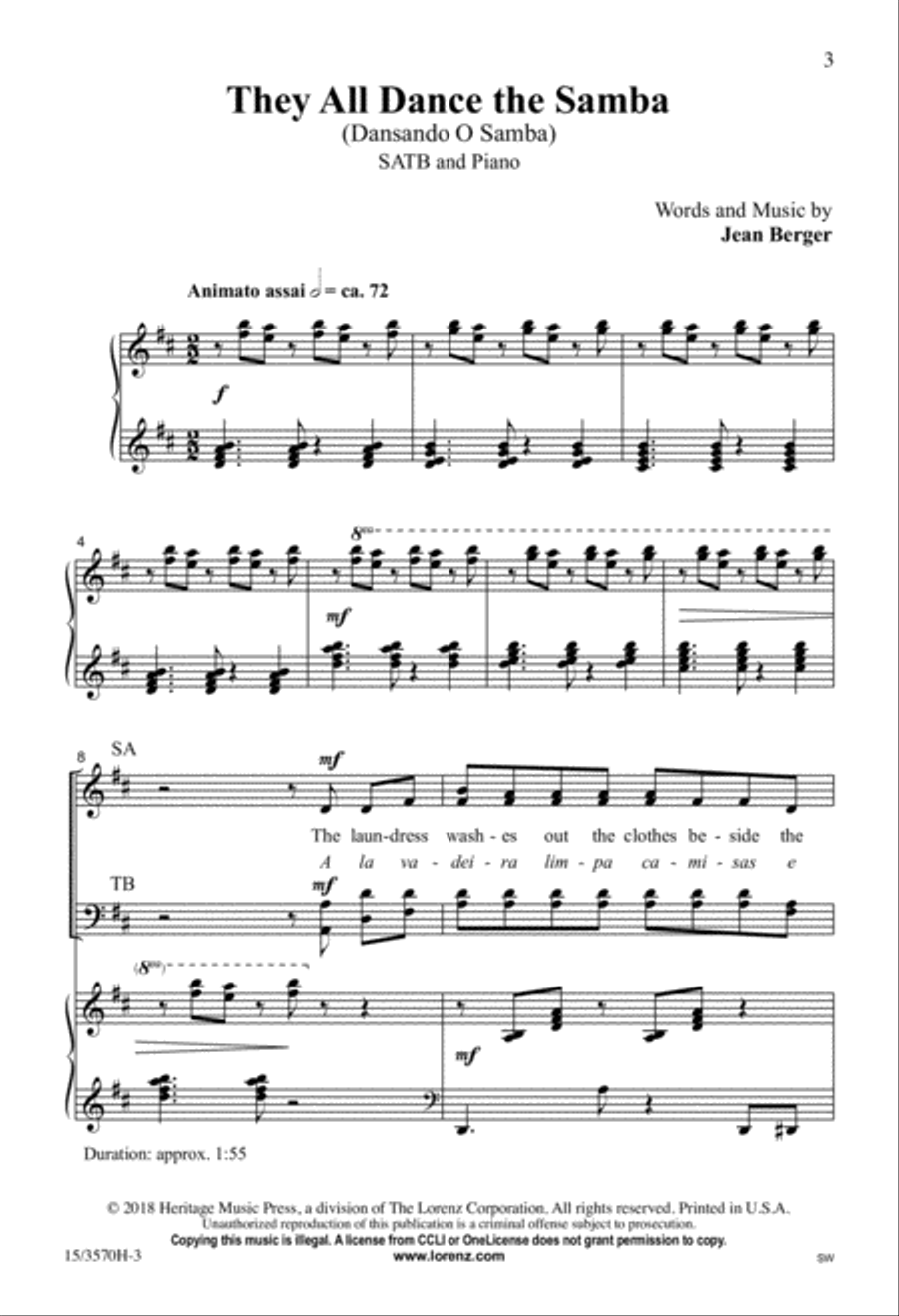 They All Dance the Samba 4-Part scores gallery preview page 2