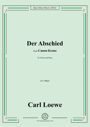 Book cover for Loewe-Der Abschied,in C Major