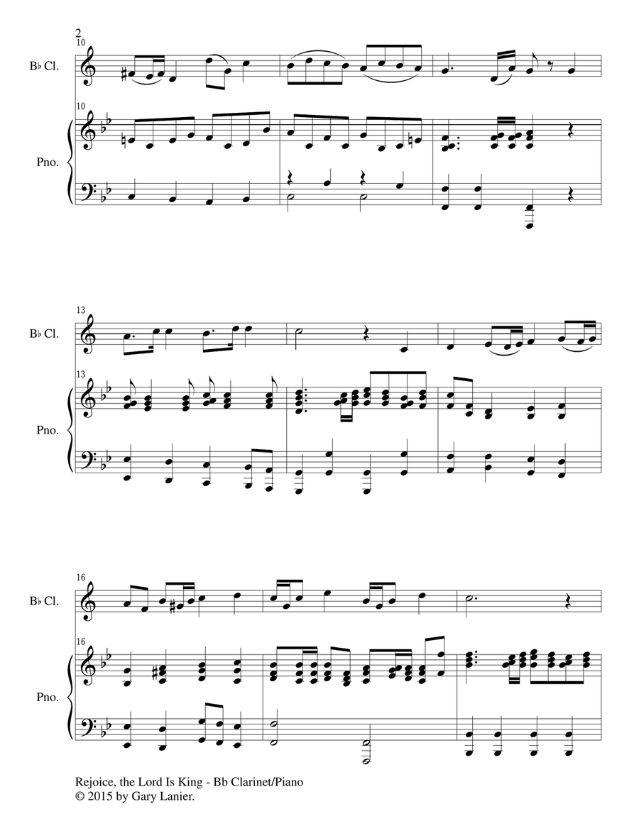 Gary Lanier: Hymns of the Cross & Victory (Duets for Bb Clarinet & Piano) Gary Lanier: Hymns of the Cross & Victory (Duets for Bb Clarinet & Piano) Woodwind Duet scores gallery preview page 3