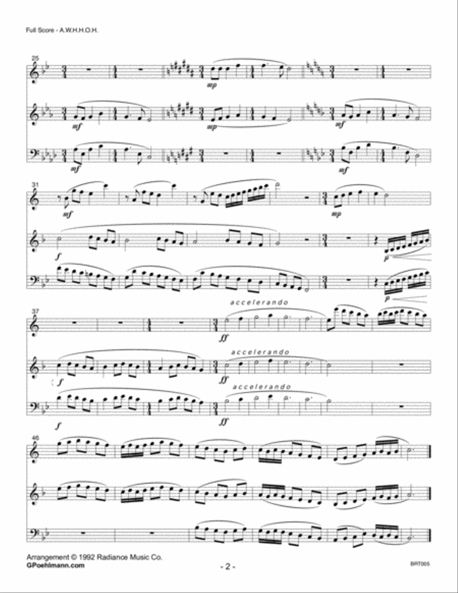 ANGELS WE HAVE HEARD ON HIGH - unaccompanied BRASS TRIO Brass Trio scores gallery preview page 2