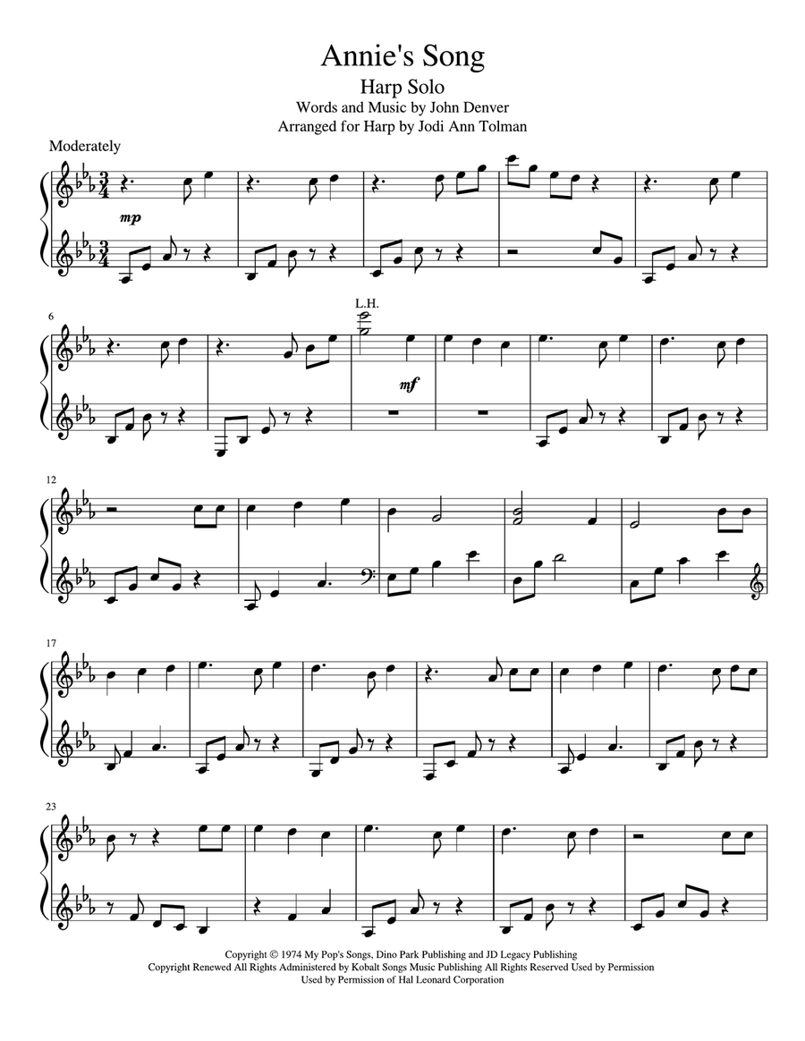 Annie's Song Harp scores gallery preview page 3