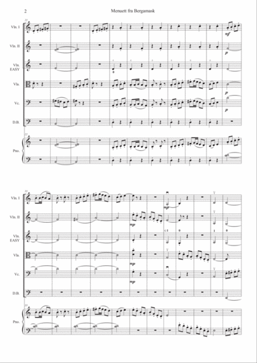 Minuet from Bergamasque String Orchestra scores gallery preview page 2