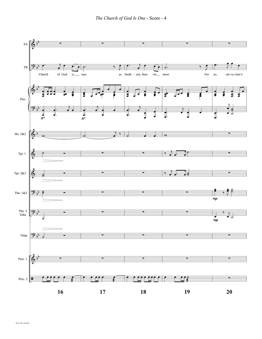The Church of God Is One - Brass and Percussion Score and Parts (Digital Downloa Horn scores gallery preview page 6