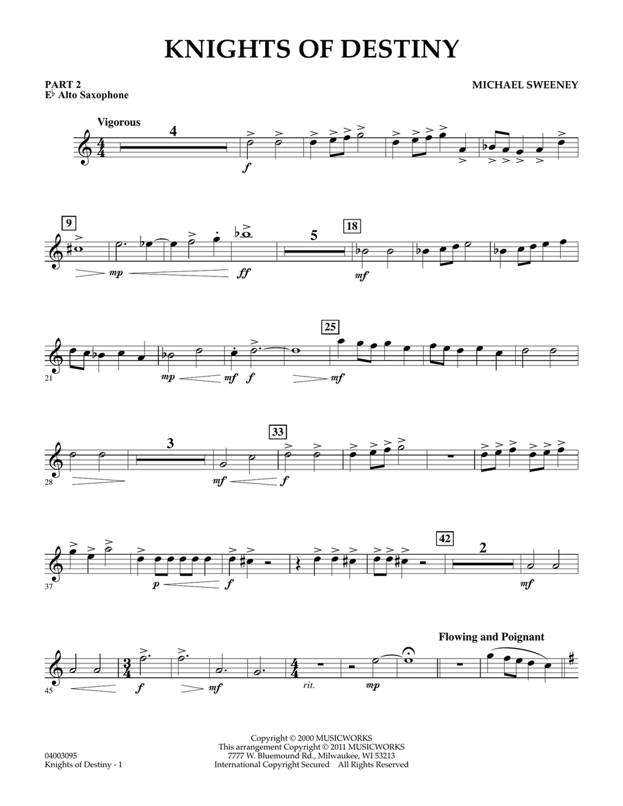 Knights Of Destiny - Pt.2 - Eb Alto Saxophone Concert Band scores gallery preview page 1