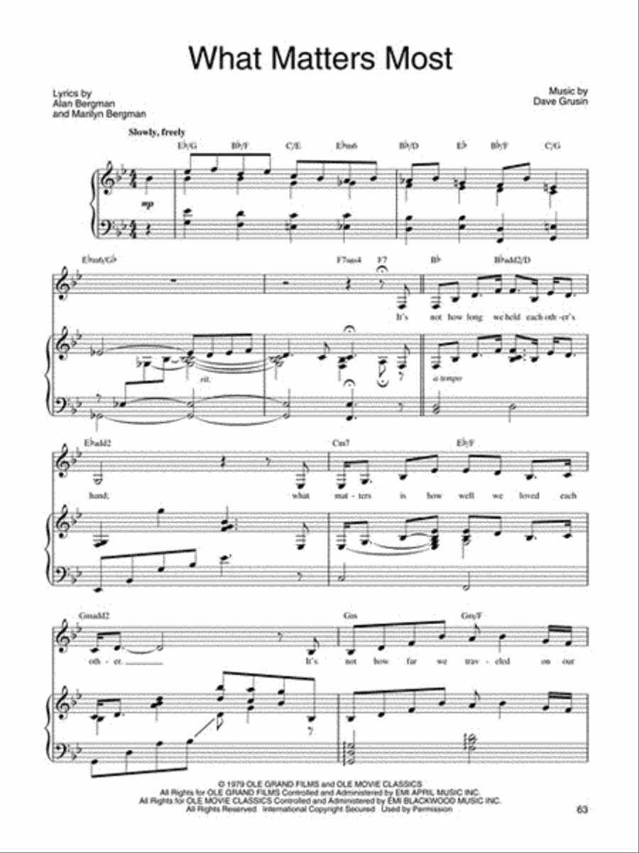 Barbra Streisand – What Matters Most Piano, Vocal, Guitar scores gallery preview page 4