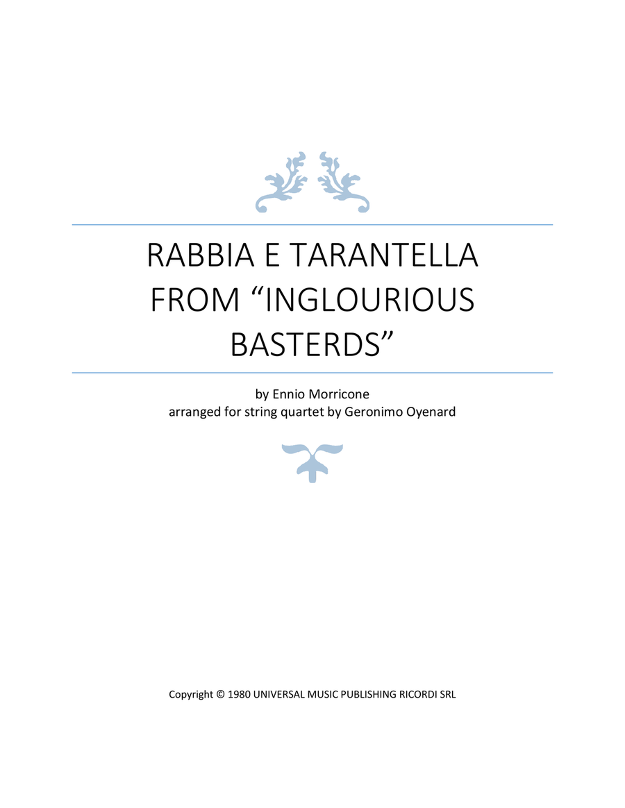 Rabbia E Tarantella String Quartet scores gallery preview page 1
