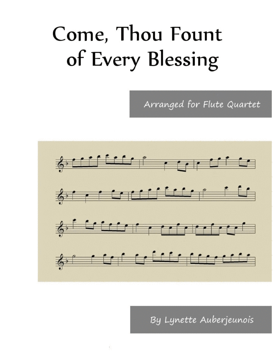Come, Thou Fount of Every Blessing - Flute Quartet image number null
