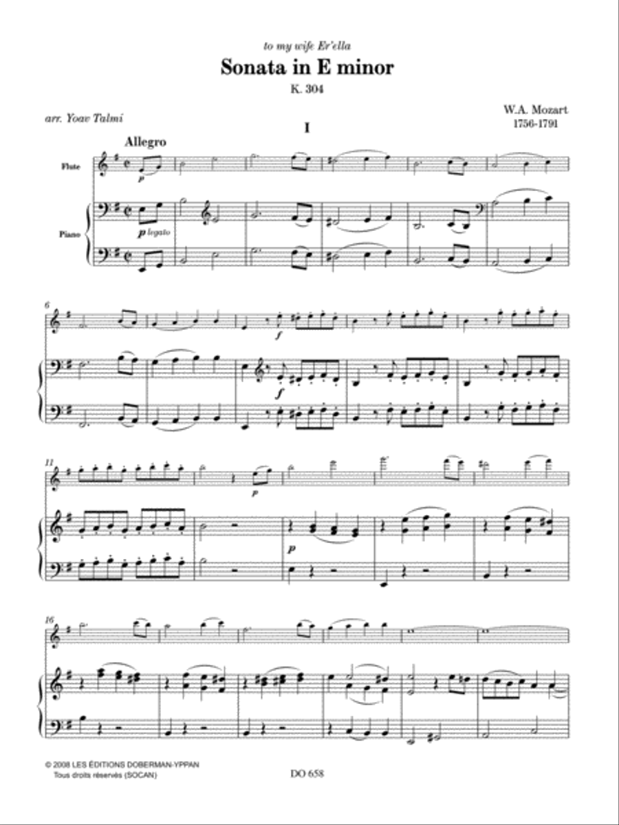 Sonata in E minor Flute Solo scores gallery preview page 3