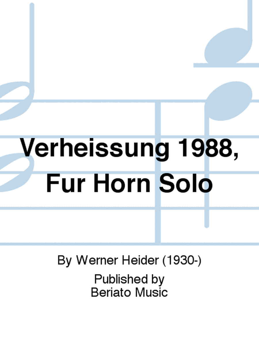 Verheißung 1988, Für Horn Solo