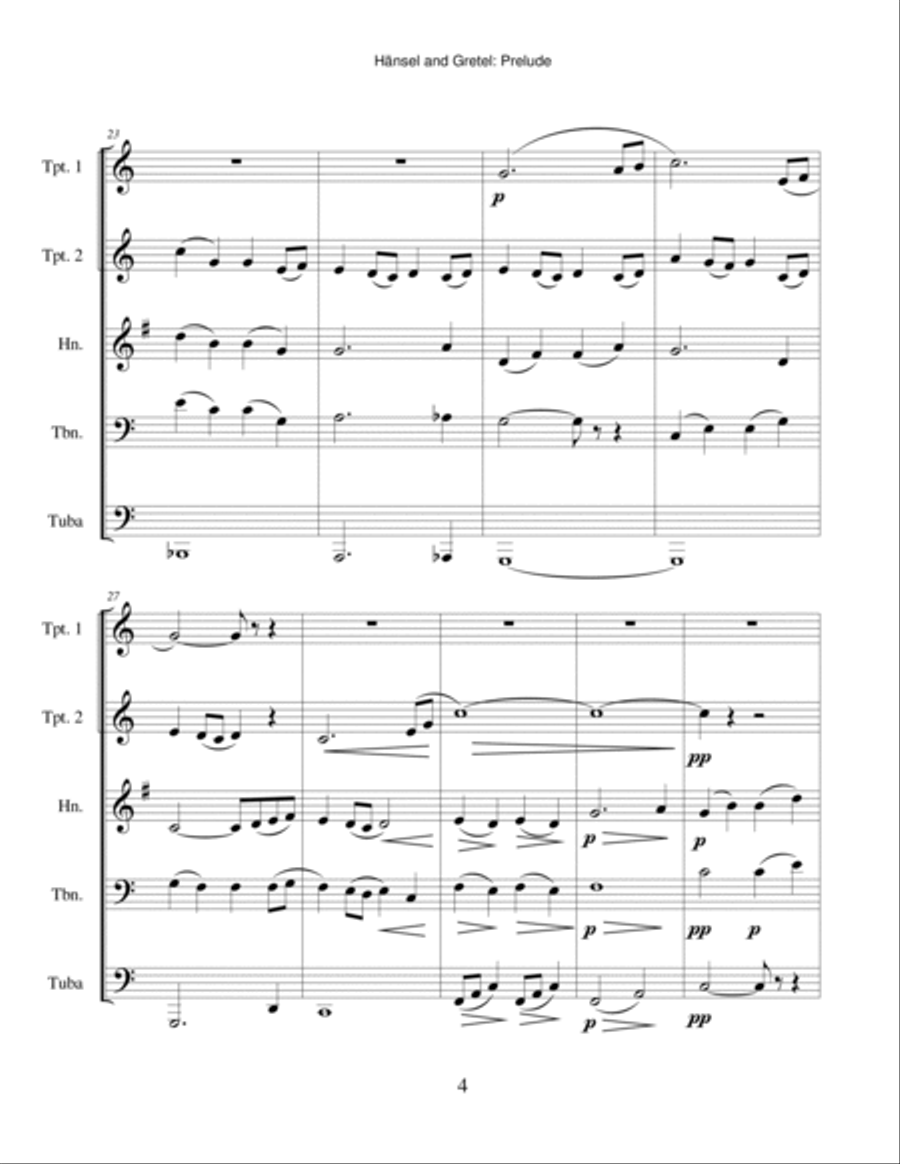 Hansel and Gretel: Prelude Brass Ensemble scores gallery preview page 5