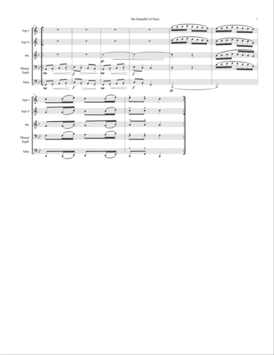 The Downfall of Paris for Brass Quintet Brass Quintet scores gallery preview page 3