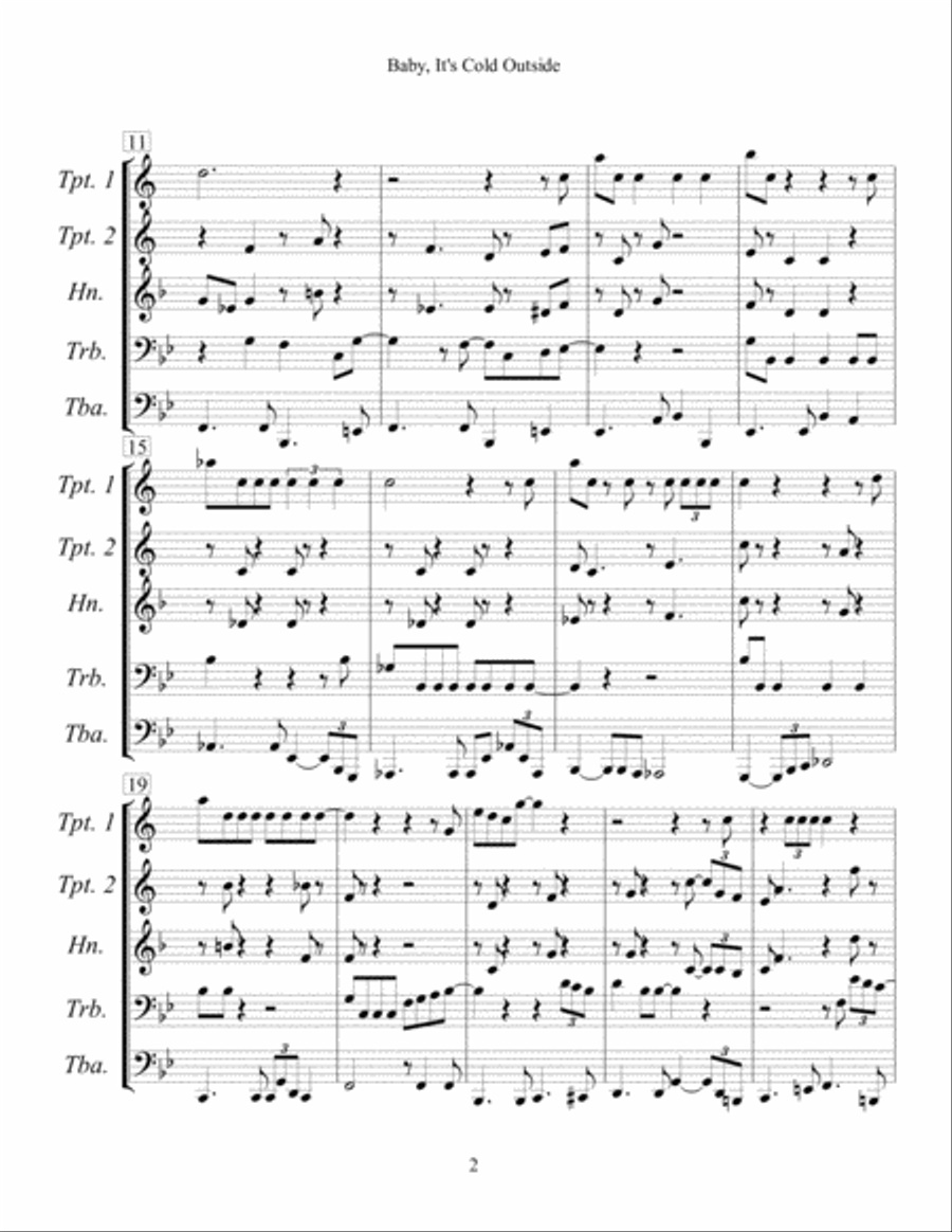Baby, It's Cold Outside Baby, It's Cold Outside Brass Ensemble scores gallery preview page 2