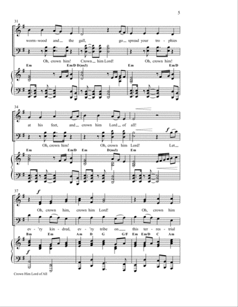 Crown Him Lord of All! 4-Part scores gallery preview page 5