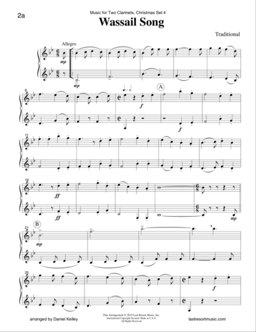 Christmas Duets for Clarinet - Set 4 - Music for Two Clarinets Clarinet Duet scores gallery preview page 6