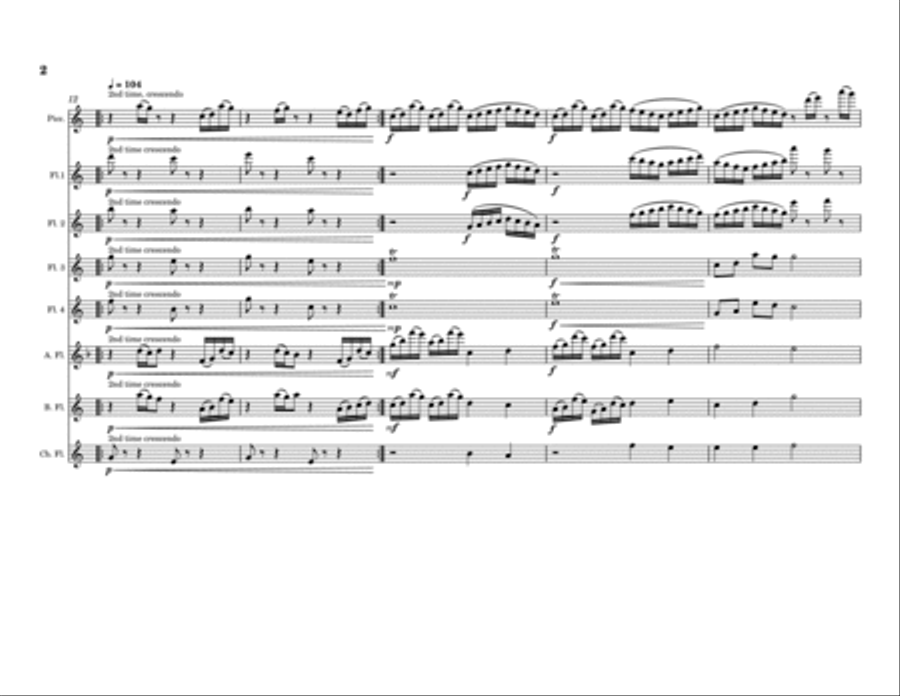 Humming Towhees (for flute choir) Flute Choir scores gallery preview page 2