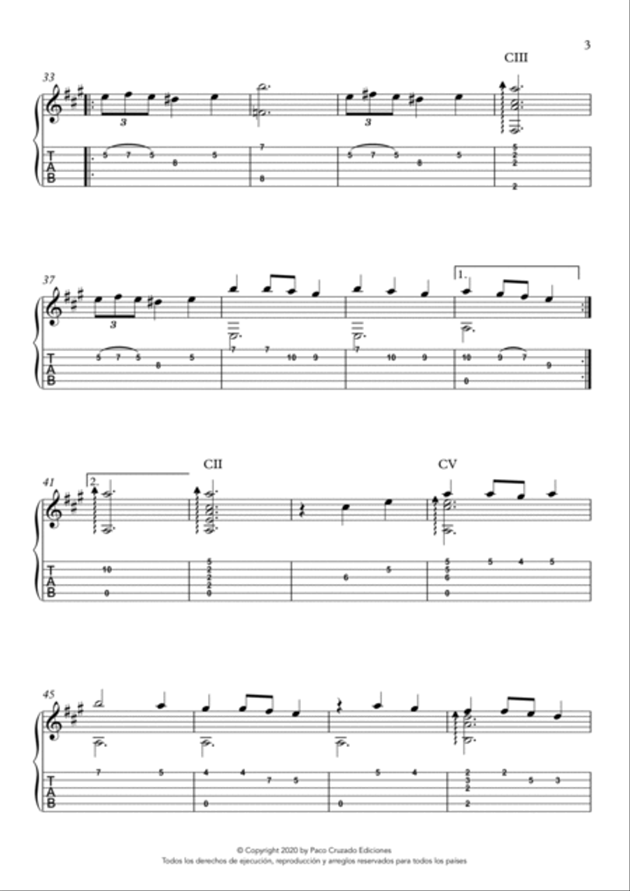 Panaderos Calañeses Panaderos Calañeses Guitar Tablature scores gallery preview page 5