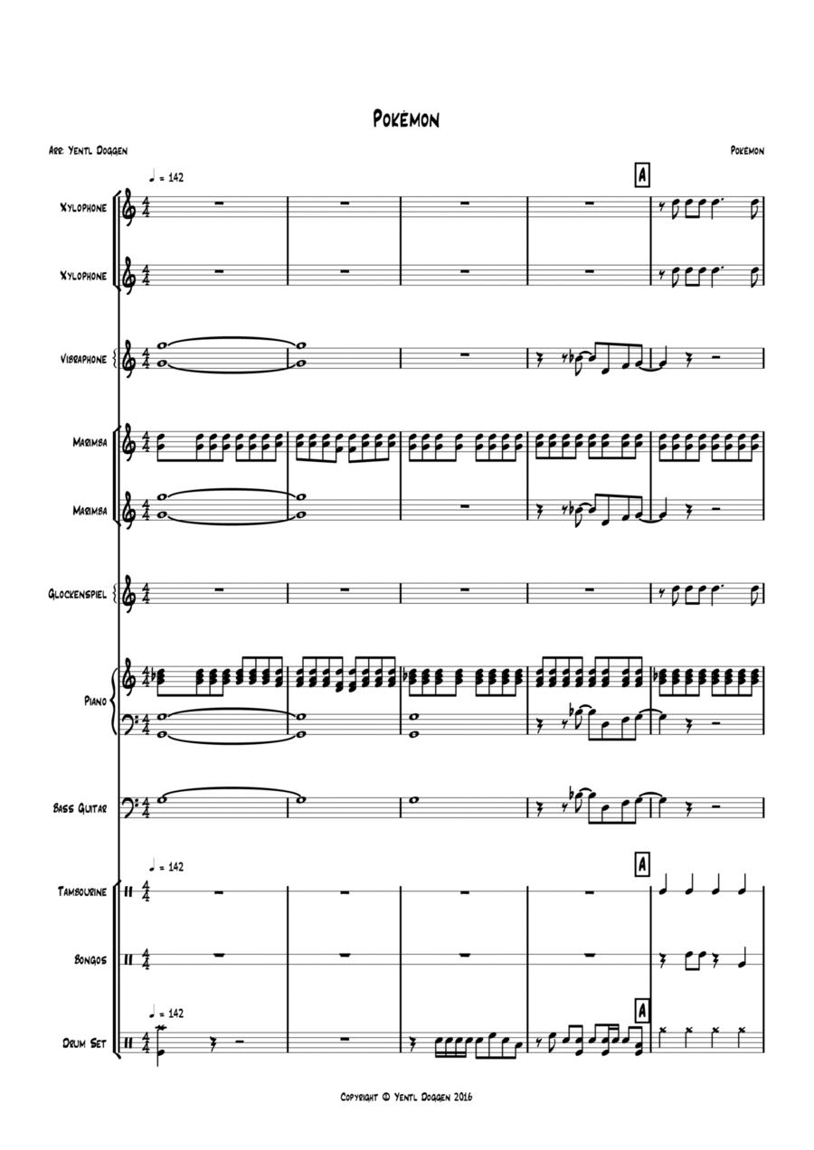 Gotta Catch Em All Percussion Ensemble scores gallery preview page 1