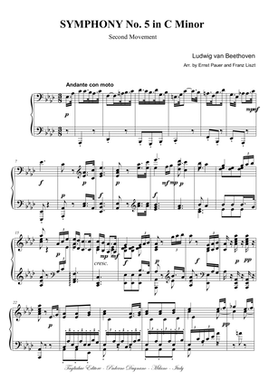 BEETHOVEN - SYMPHONY No 5 in C Minor - 2nd Mov. Arr. for Piano by Ernst Pauer and Franz Liszt