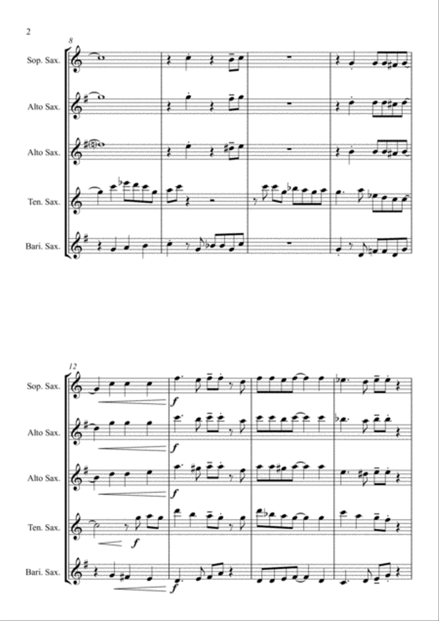 Hip 2 Dat! - for Saxophone Quartet Saxophone Quartet scores gallery preview page 2