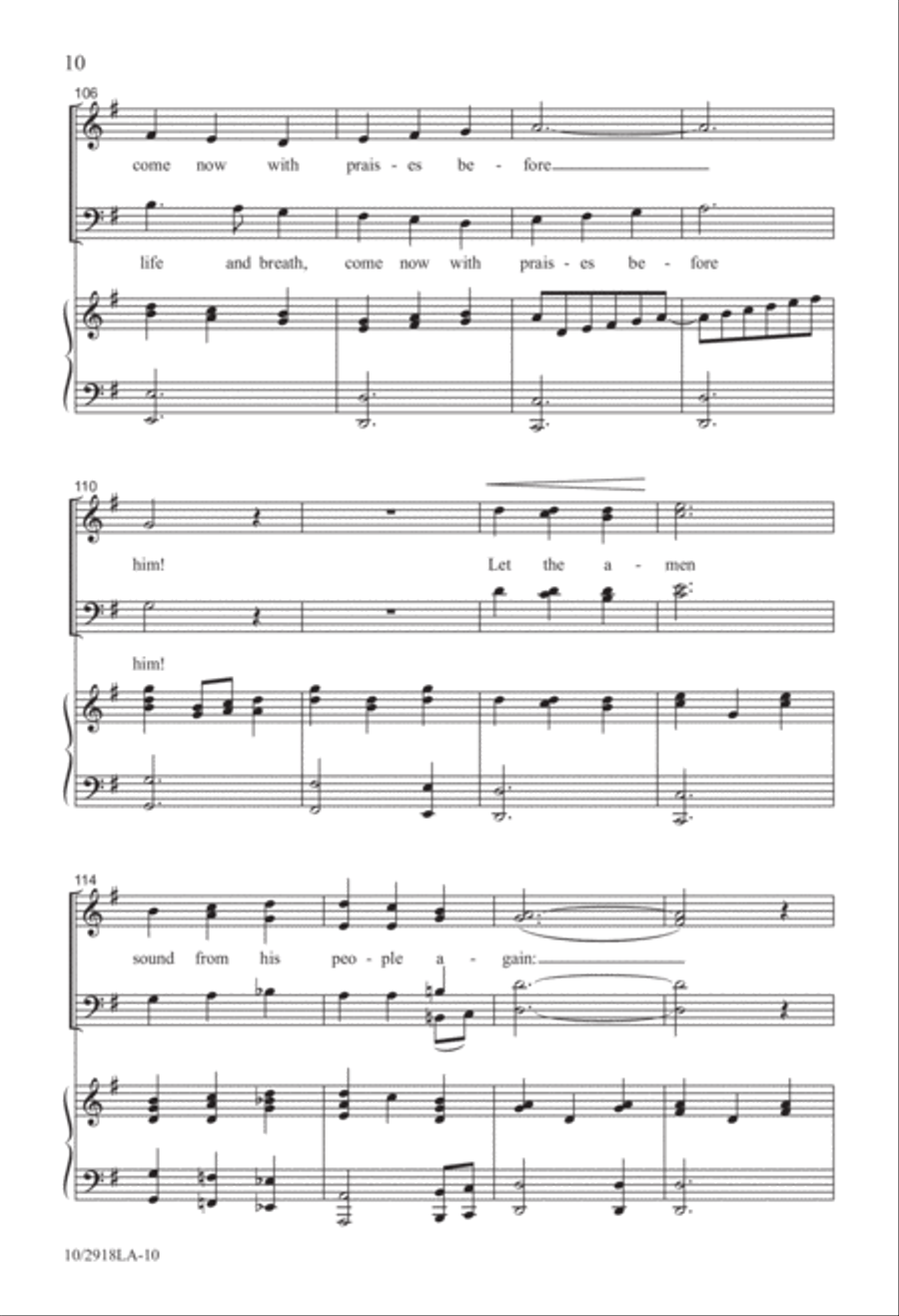Praise Ye the Lord 4-Part scores gallery preview page 10