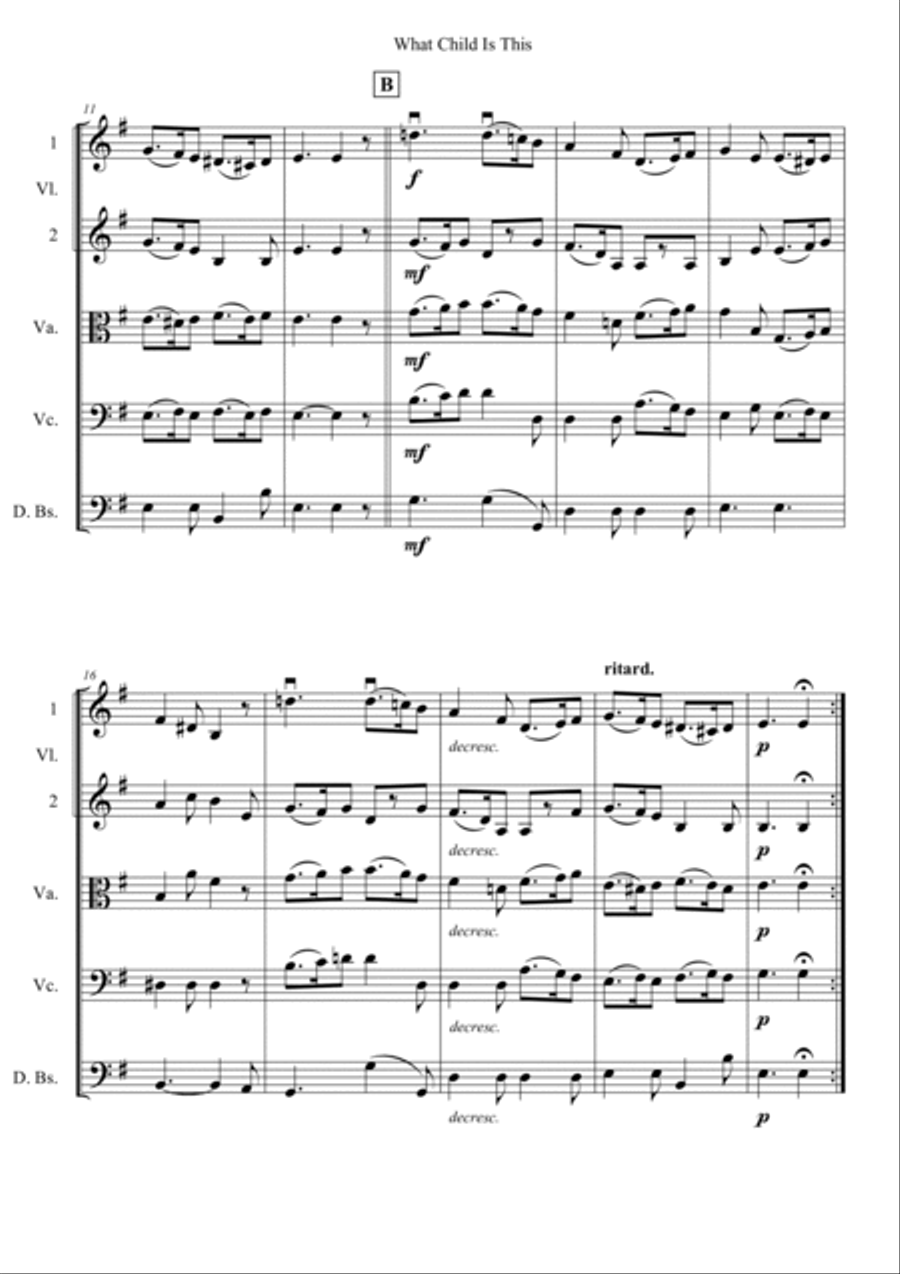 What Child Is This String Quintet scores gallery preview page 2