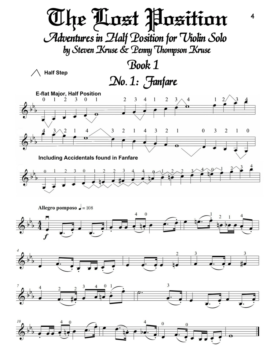 The Lost Position: Adventures in Half Position for Violin Solo, Book 1: Six Intermediate-Level Piec Violin Solo scores gallery preview page 5