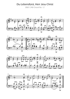 Du Lebensfürst, Herr Jesu Christ -BWV 248 - Choral No. 12