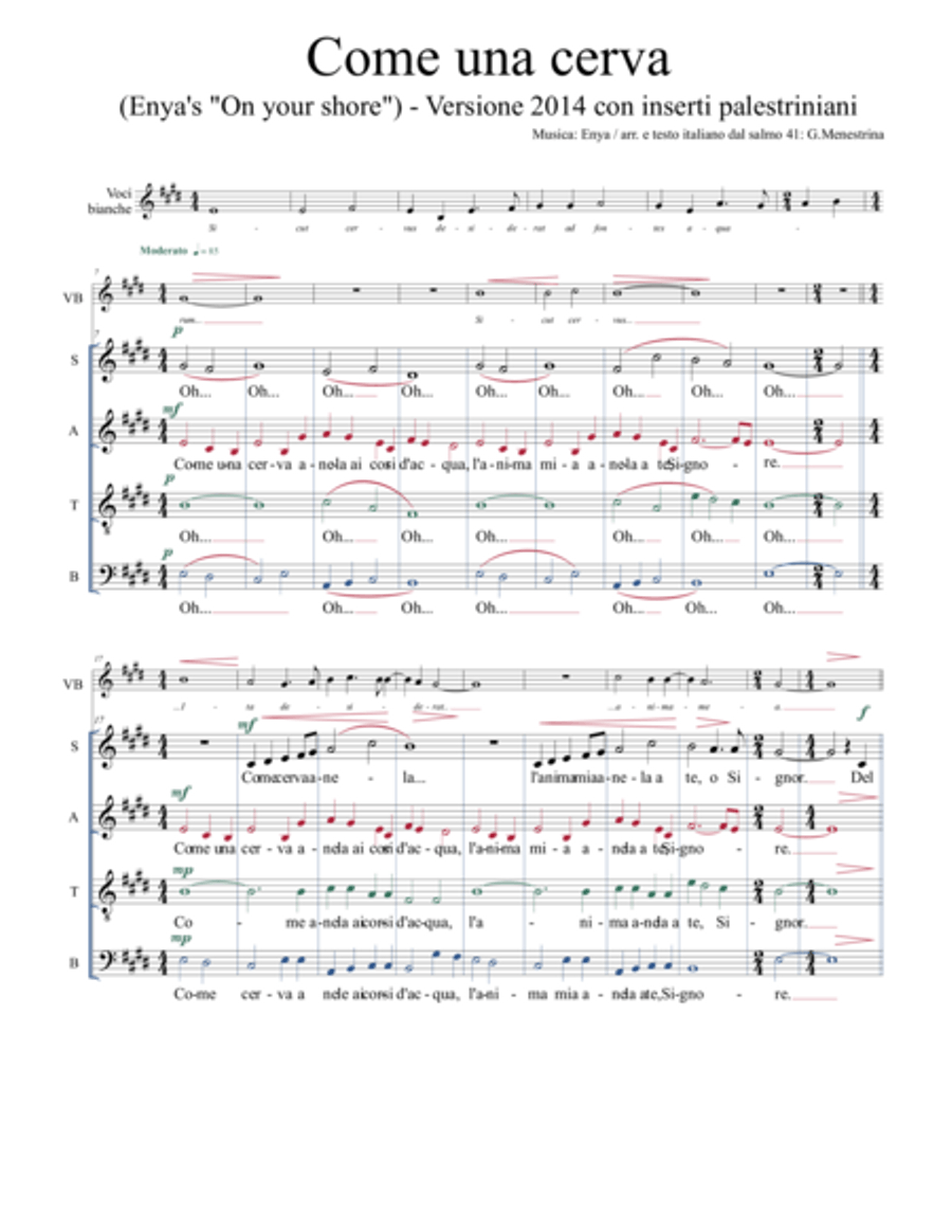 Come una Cerva (Sicut Cervus) 4-Part scores gallery preview page 1