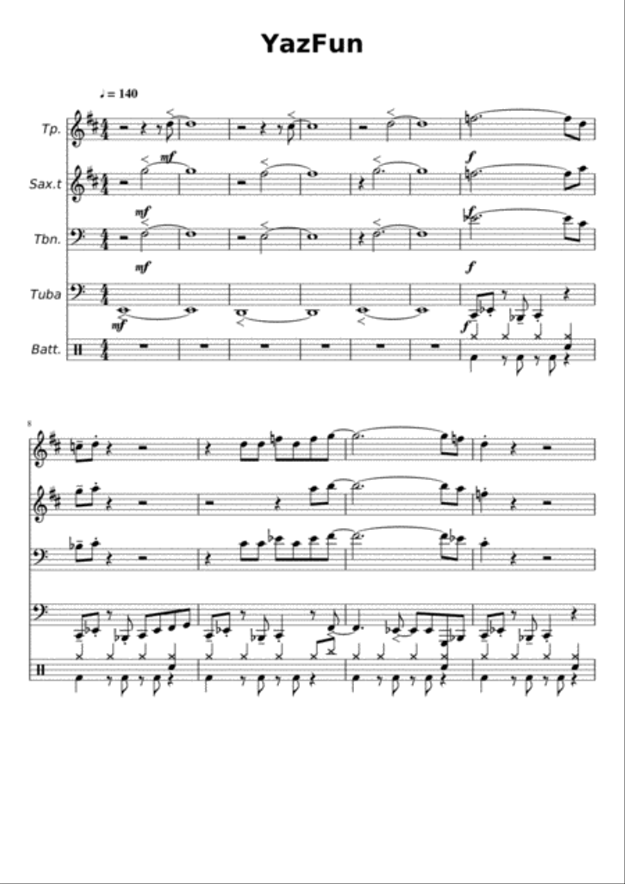 YazFun YazFun Brass Ensemble scores gallery preview page 1