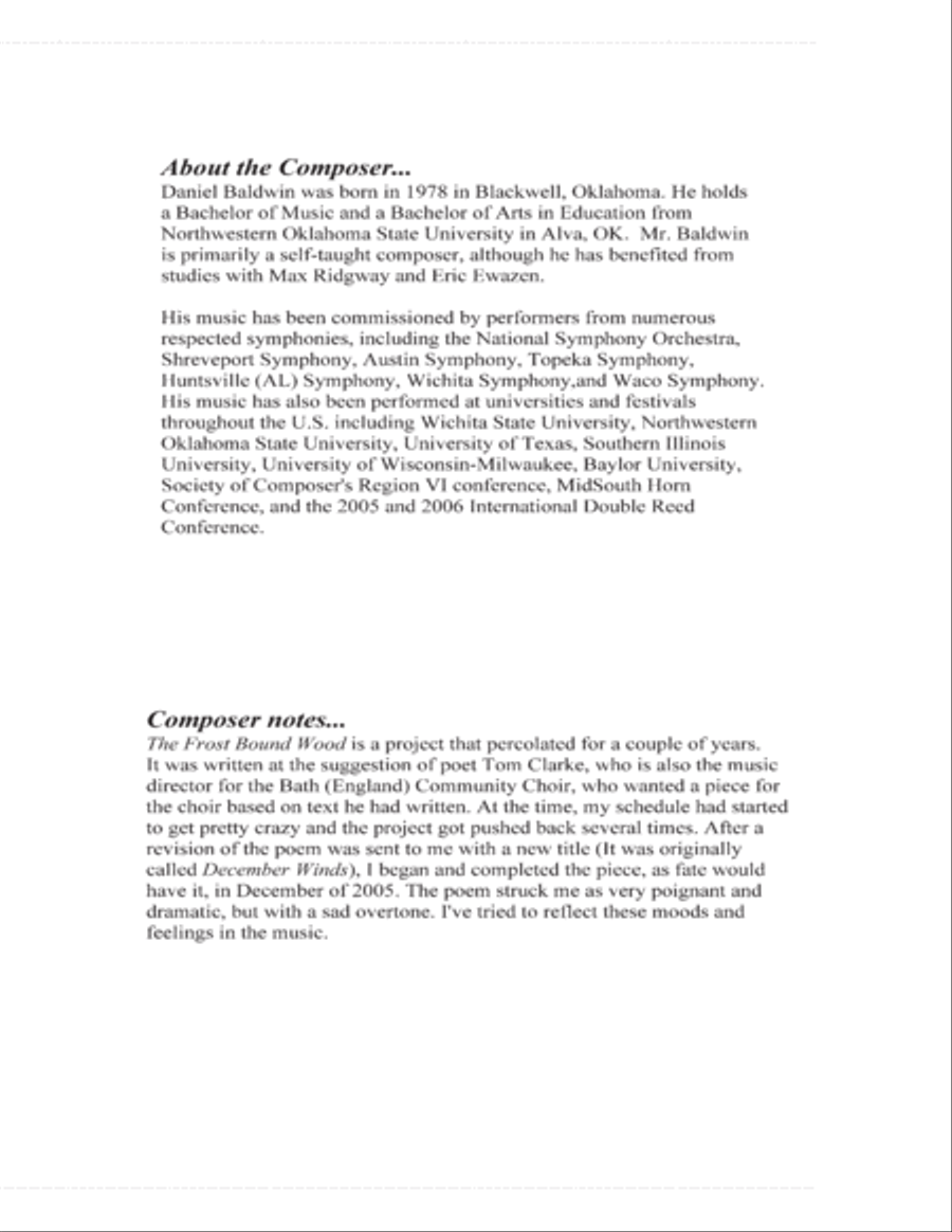 The Frost Bound Wood The Frost Bound Wood 4-Part scores gallery preview page 2