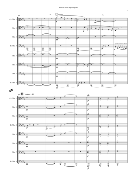 Eine Alpensinfonie - Excerpts for 8-part Trombone Ensemble image number null