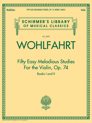 Book cover for Franz Wohlfahrt – Fifty Easy Melodious Studies for the Violin, Op. 74, Books 1 and 2