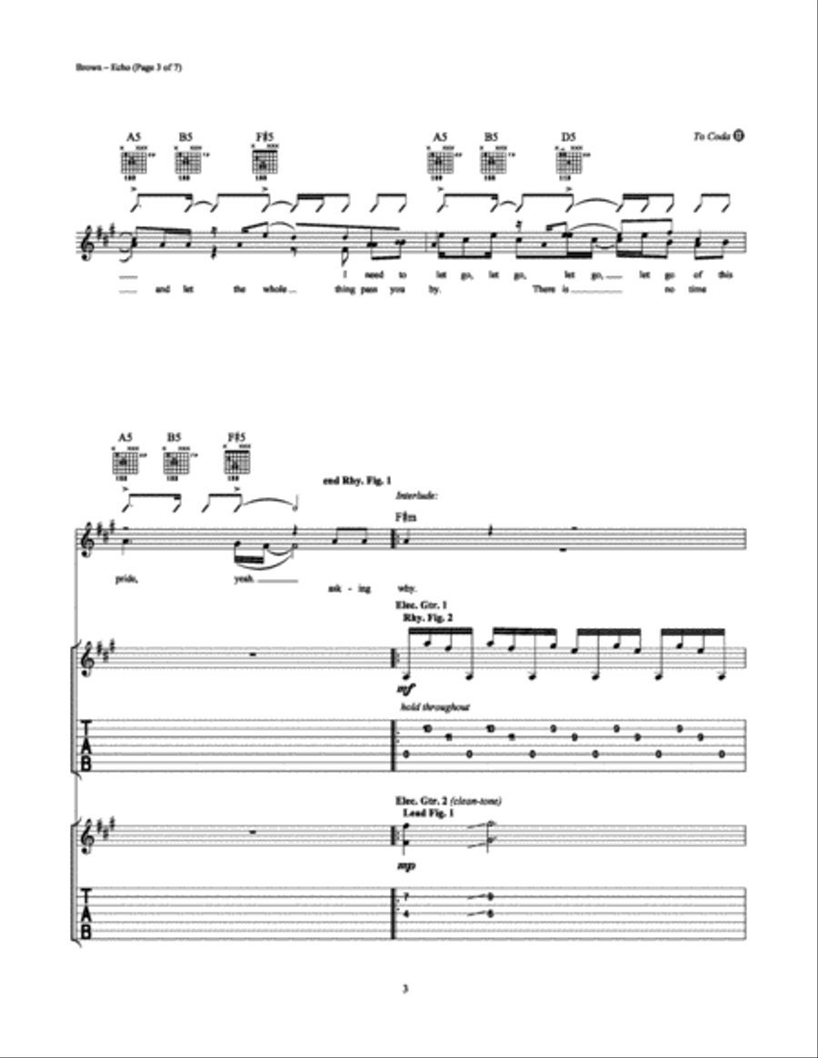 Echo Electric Guitar scores gallery preview page 3