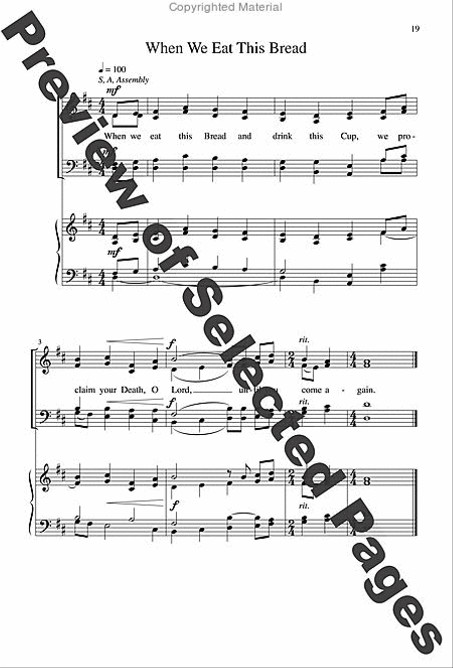 Mass for a Servant Church - Choral / Accompaniment edition 4-Part scores gallery preview page 12