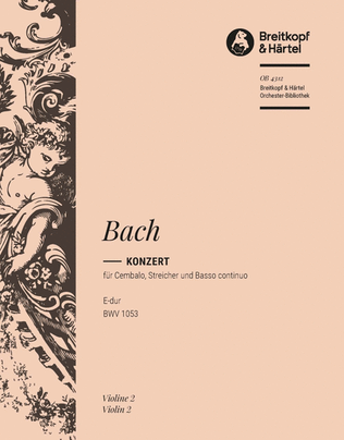 Book cover for Harpsichord Concerto in E major BWV 1053
