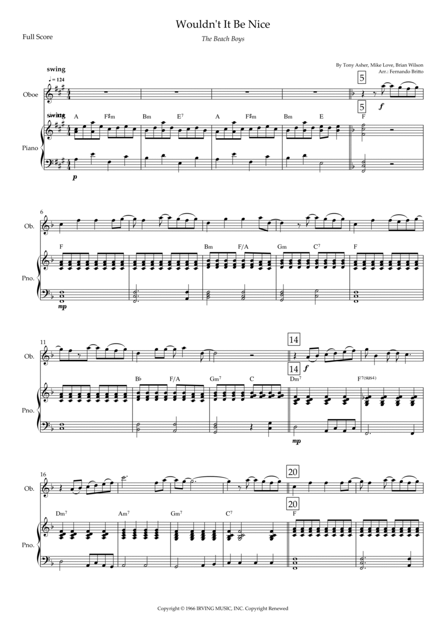 Wouldn't It Be Nice Small Ensemble scores gallery preview page 1