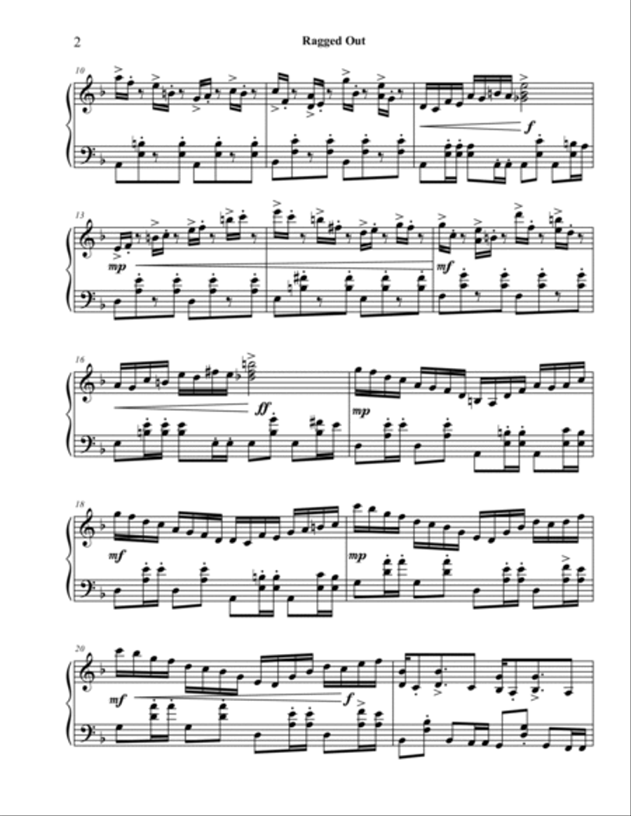 Ragged Out Rag Ragged Out Rag Piano Solo scores gallery preview page 2