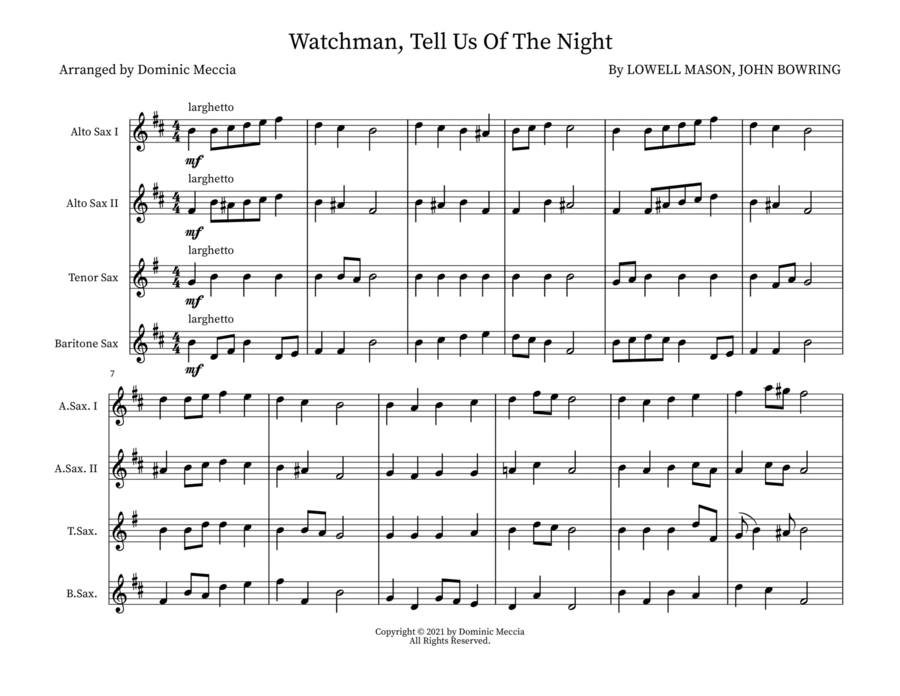 Watchman, Tell Us Of The Night Small Ensemble scores gallery preview page 1