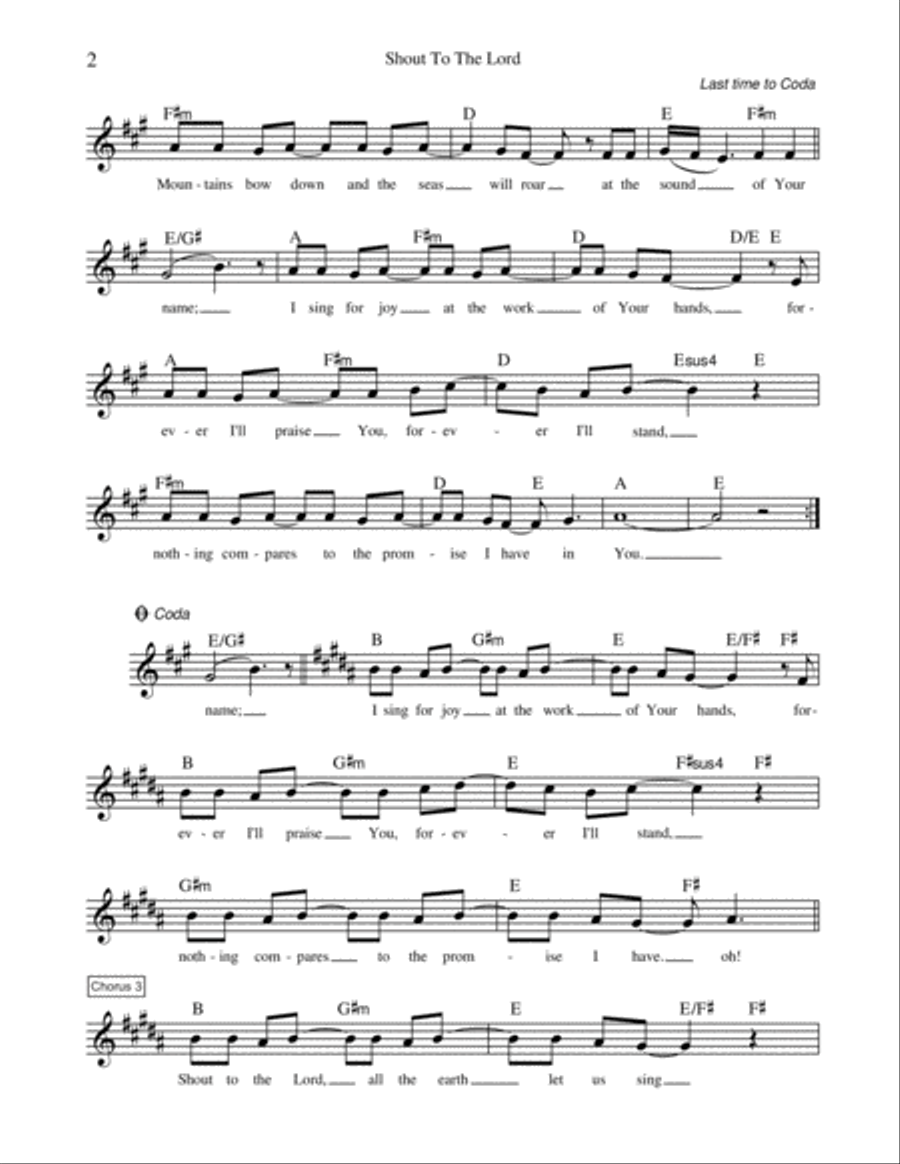 Shout To The Lord Piano scores gallery preview page 2