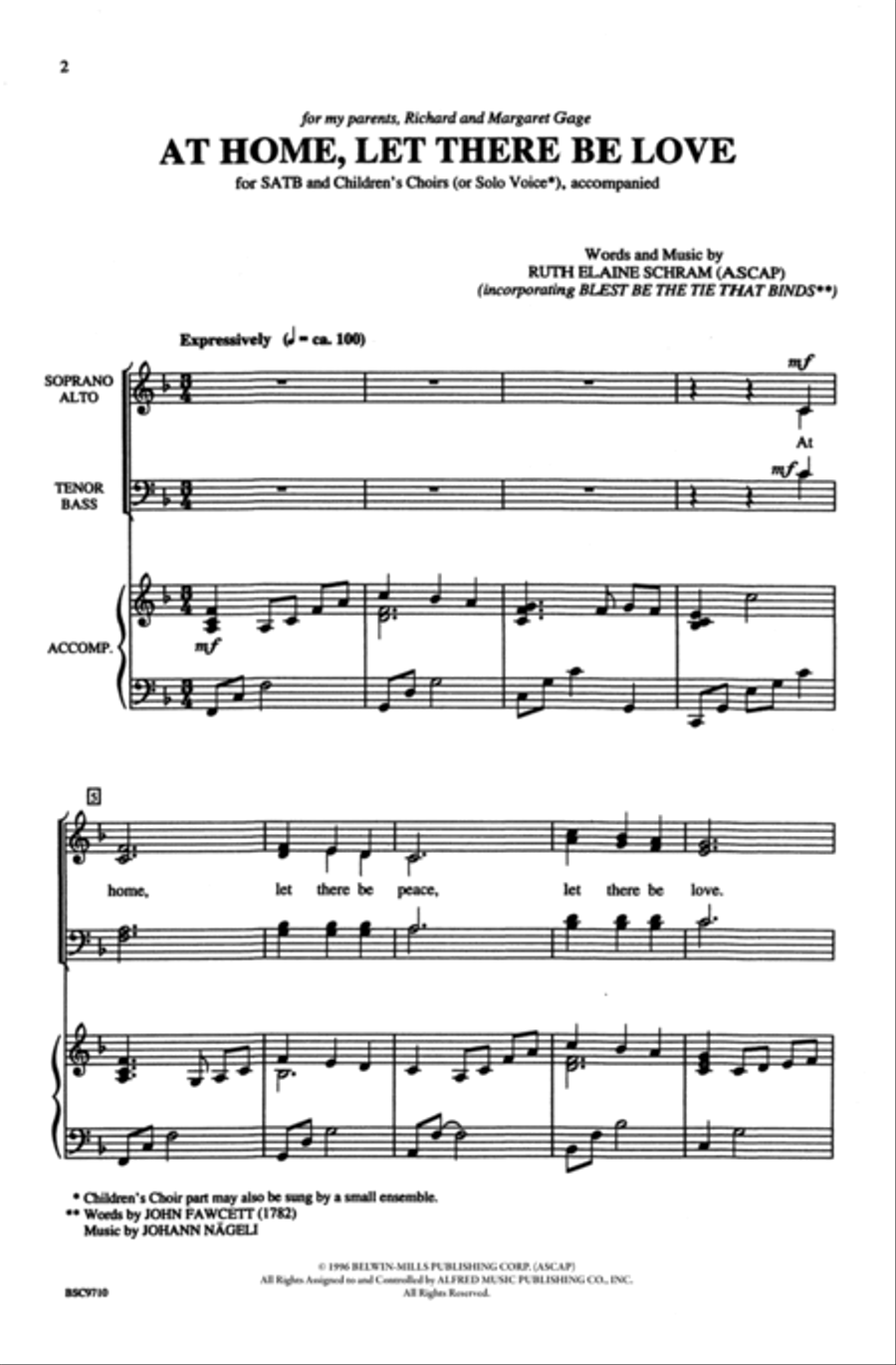 At Home, Let There Be Love 4-Part scores gallery preview page 2