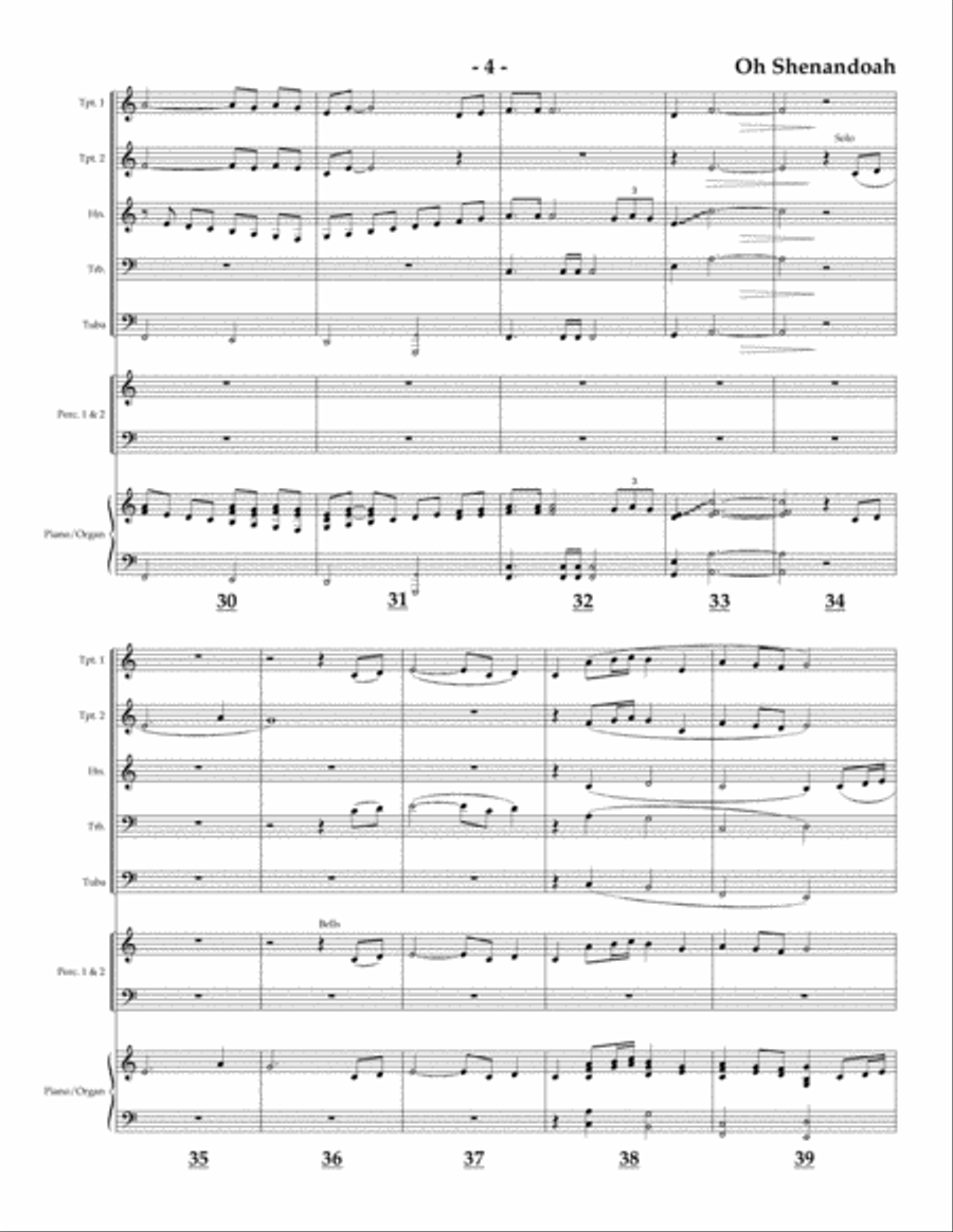 Oh Shenandoah for Brass Quintet Brass Quintet scores gallery preview page 4